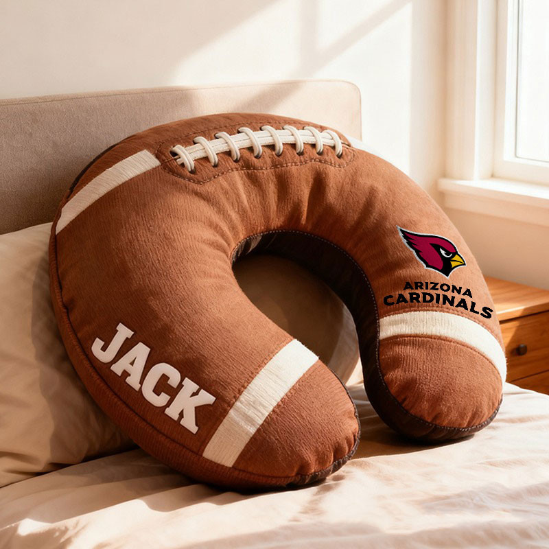 American Football Brown Special Neck Pillow Personalized Name Gift 01