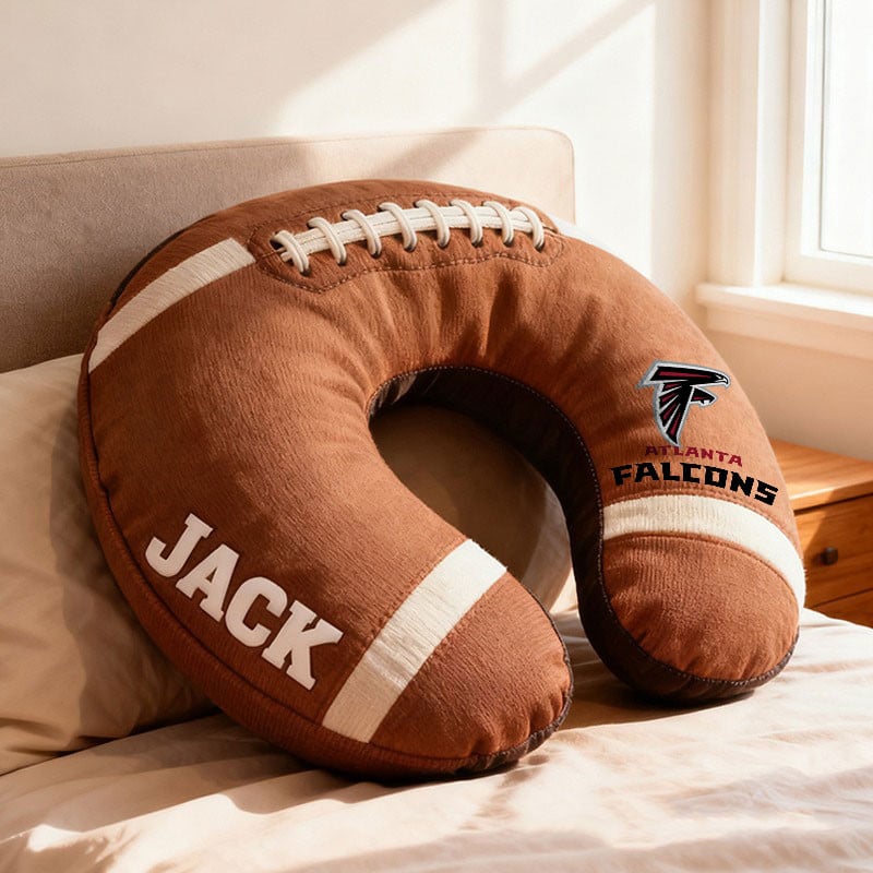 American Football Brown Special Neck Pillow Personalized Name Gift 02