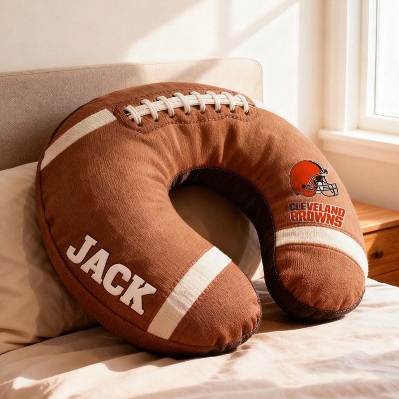 American Football Brown Special Neck Pillow Personalized Name Gift 09