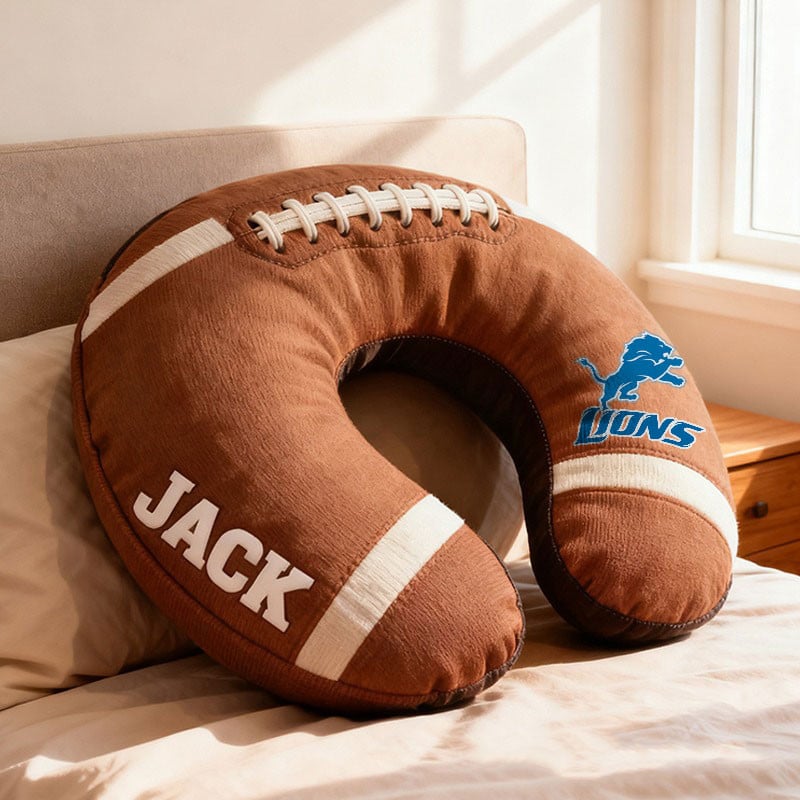 American Football Brown Special Neck Pillow Personalized Name Gift 12