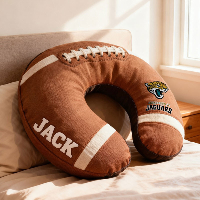 American Football Brown Special Neck Pillow Personalized Name Gift 16