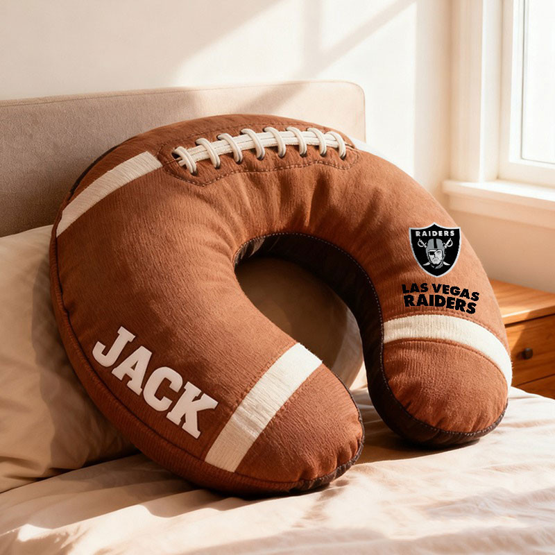 American Football Brown Special Neck Pillow Personalized Name Gift 18