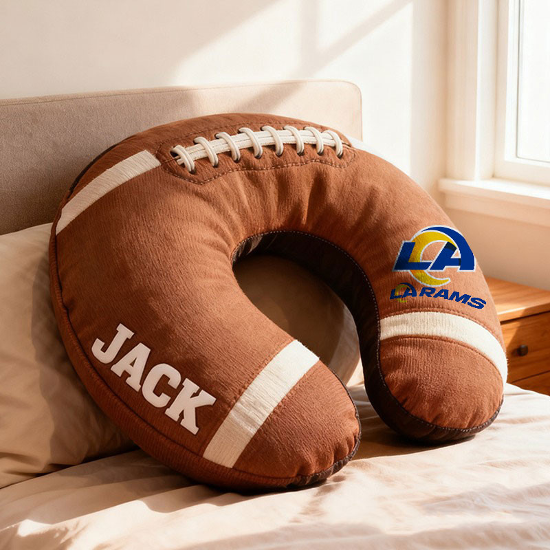 American Football Brown Special Neck Pillow Personalized Name Gift 20