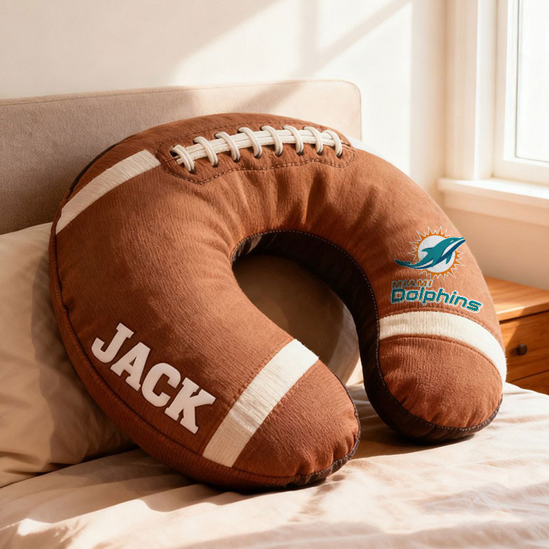 American Football Brown Special Neck Pillow Personalized Name Gift 21