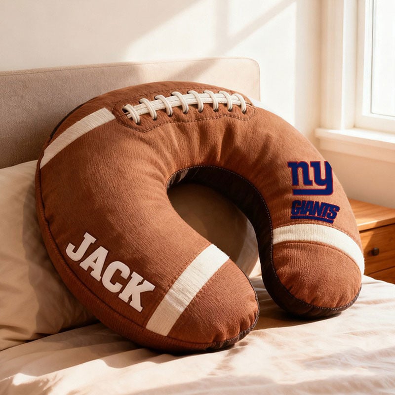 American Football Brown Special Neck Pillow Personalized Name Gift 24