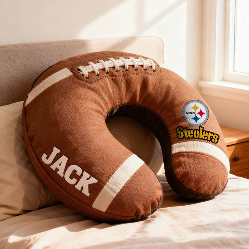 American Football Brown Special Neck Pillow Personalized Name Gift 27