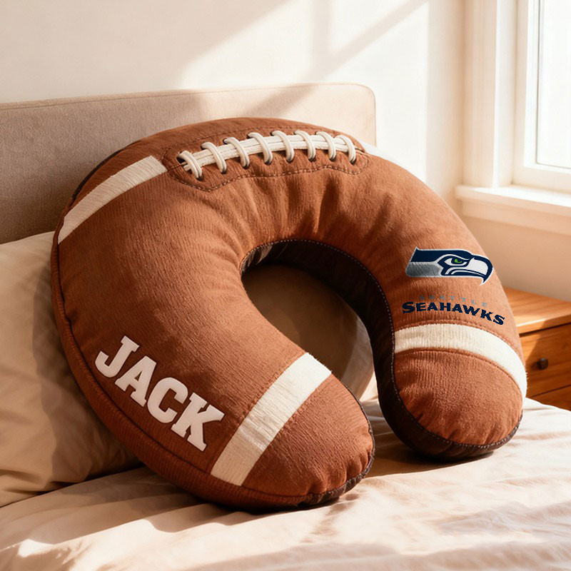 American Football Brown Special Neck Pillow Personalized Name Gift 29