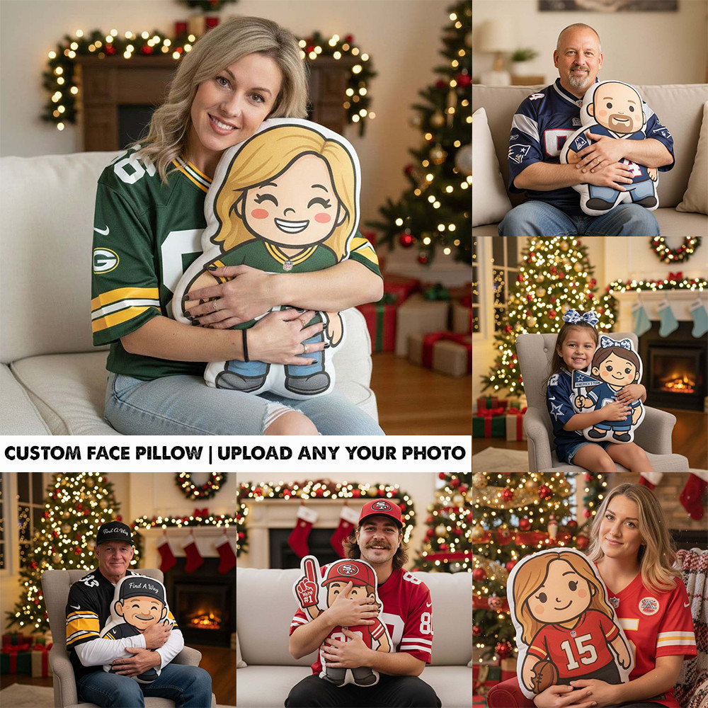 Custom Face Pillow Upload Your Photo & Choose Any Team Gifts