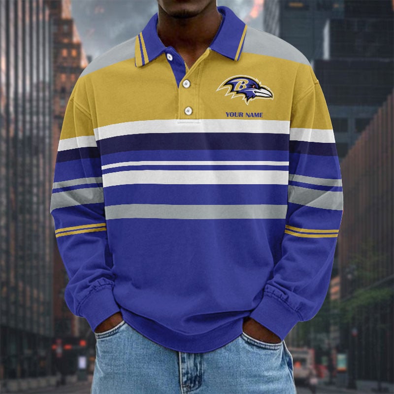  New Men Long Sleeves Polo Shirt Personalized Name Gift 04