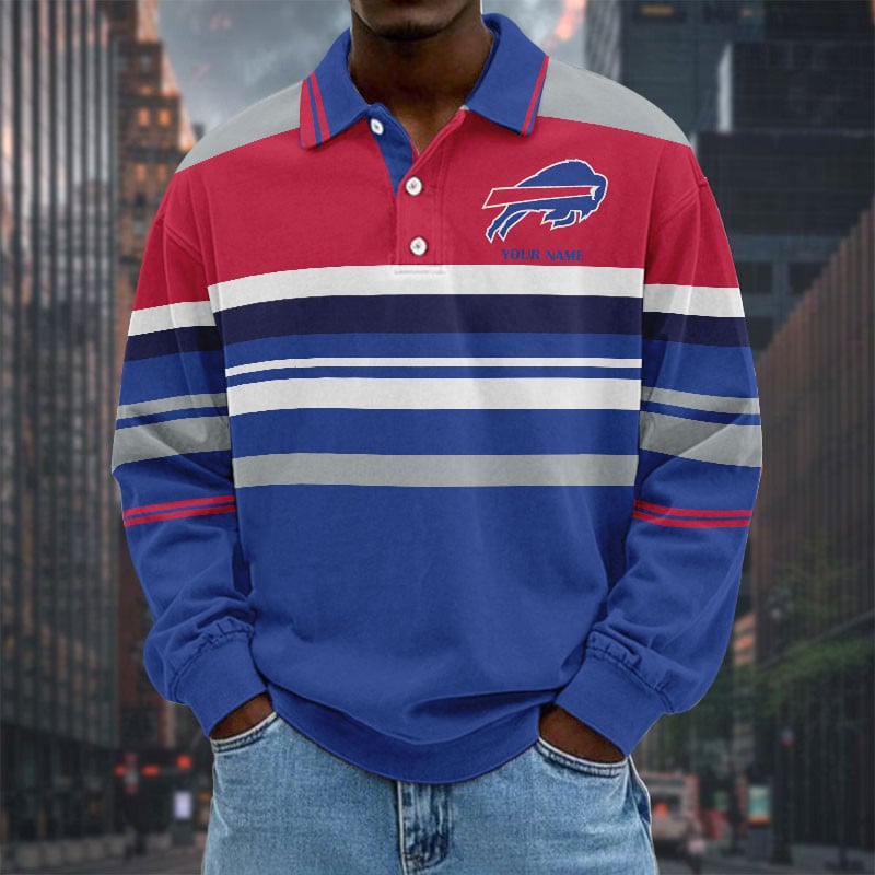  New Men Long Sleeves Polo Shirt Personalized Name Gift 05