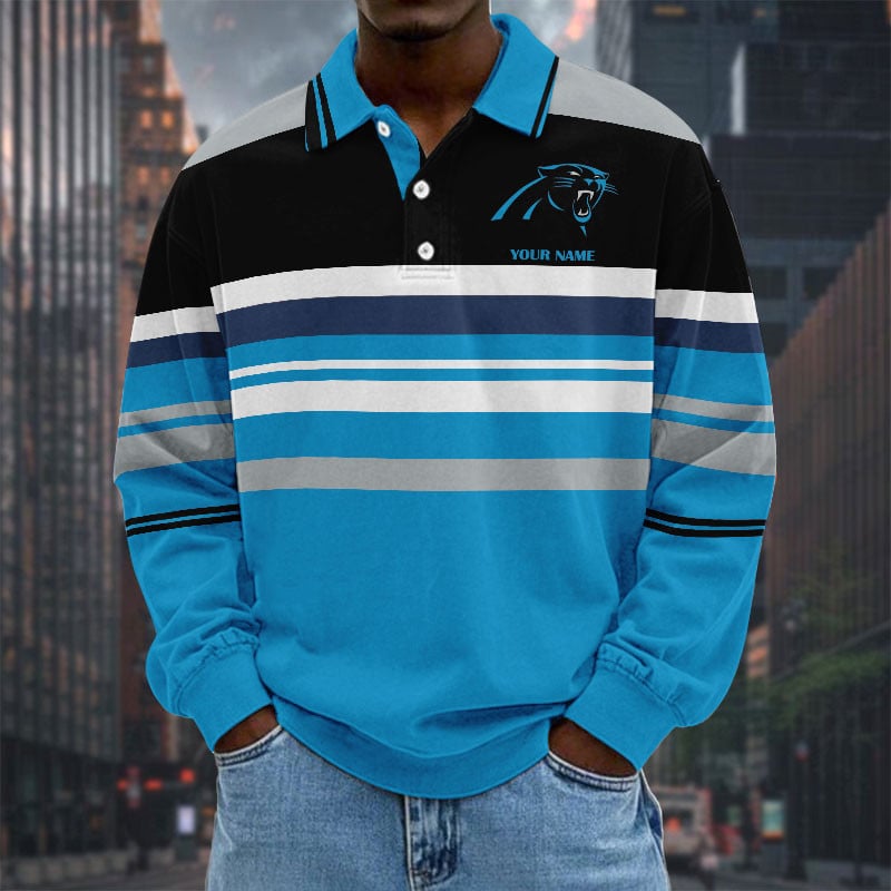  New Men Long Sleeves Polo Shirt Personalized Name Gift 06