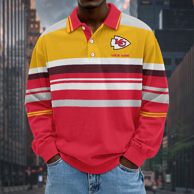  New Men Long Sleeves Polo Shirt Personalized Name Gift 17