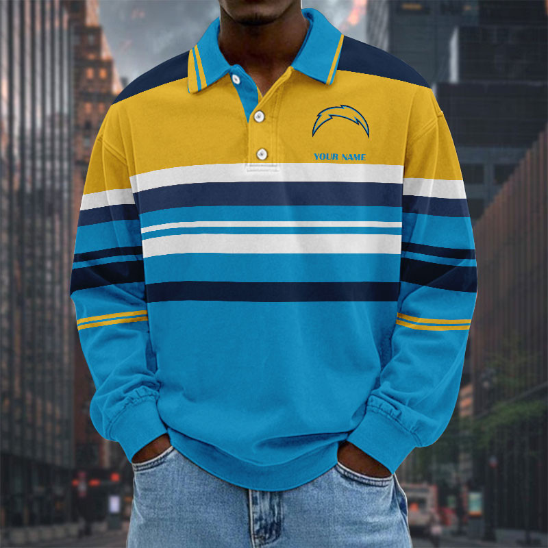  New Men Long Sleeves Polo Shirt Personalized Name Gift 19