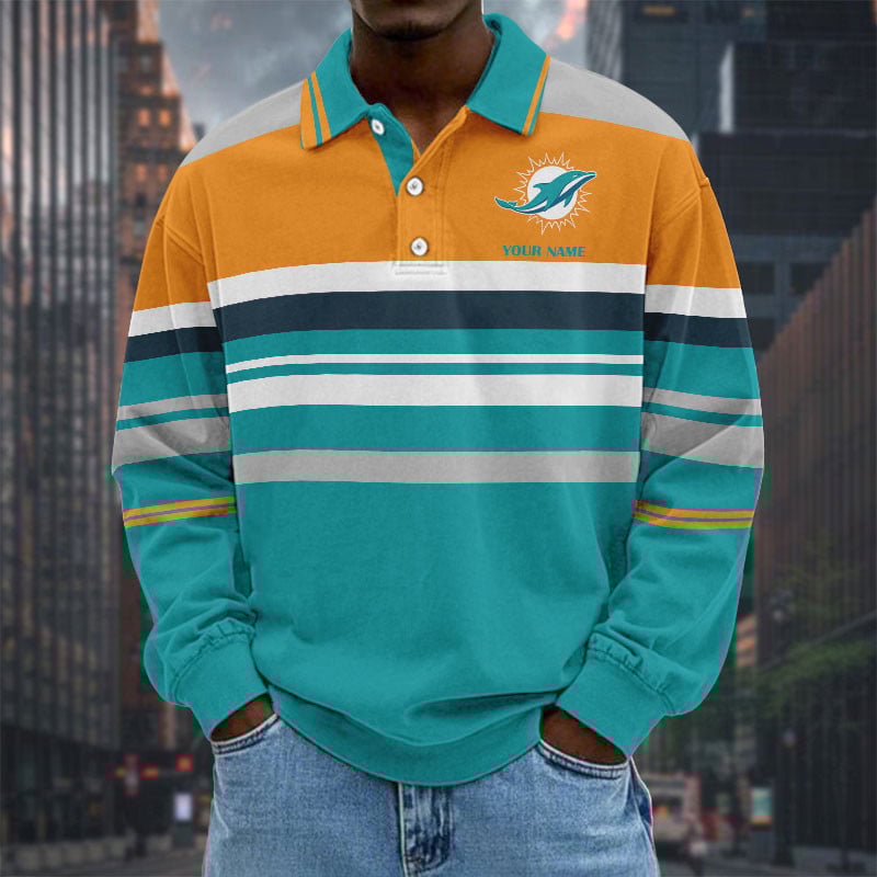  New Men Long Sleeves Polo Shirt Personalized Name Gift 21