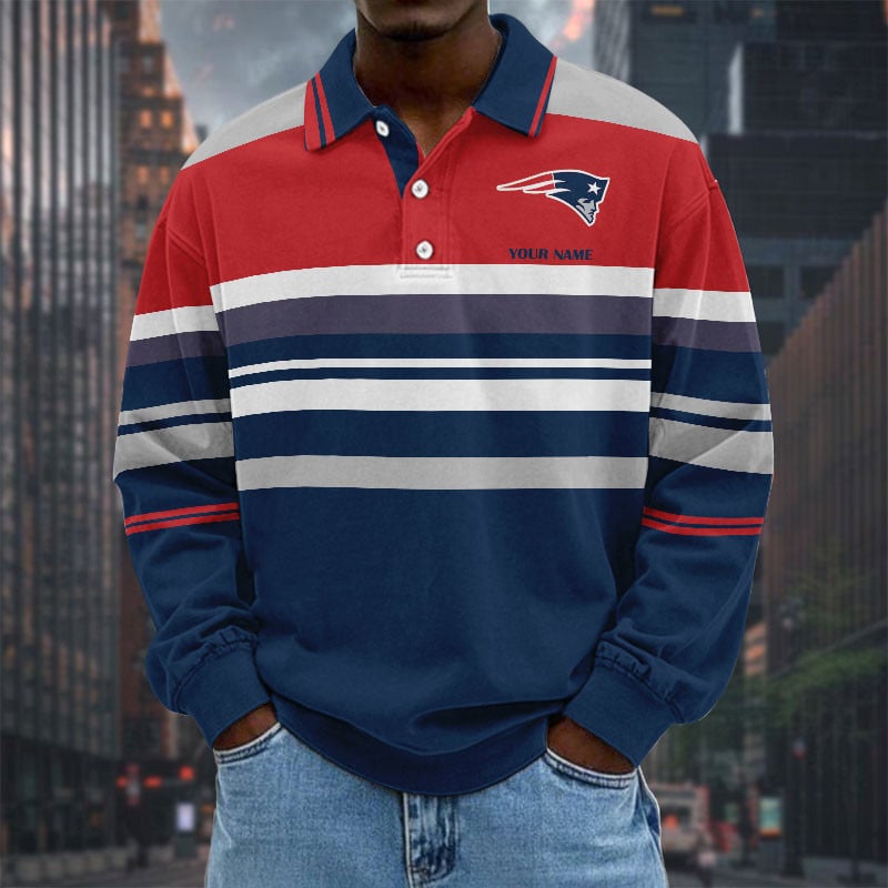  New Men Long Sleeves Polo Shirt Personalized Name Gift 22