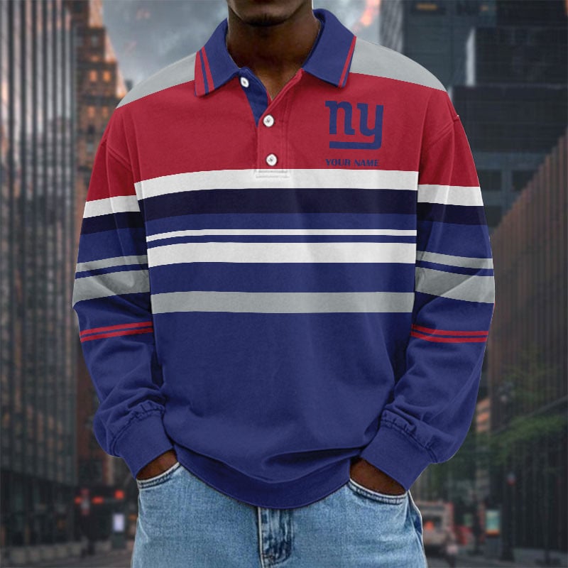  New Men Long Sleeves Polo Shirt Personalized Name Gift 25