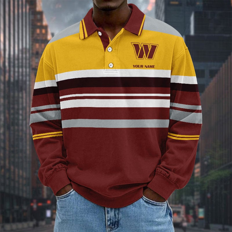  New Men Long Sleeves Polo Shirt Personalized Name Gift 32