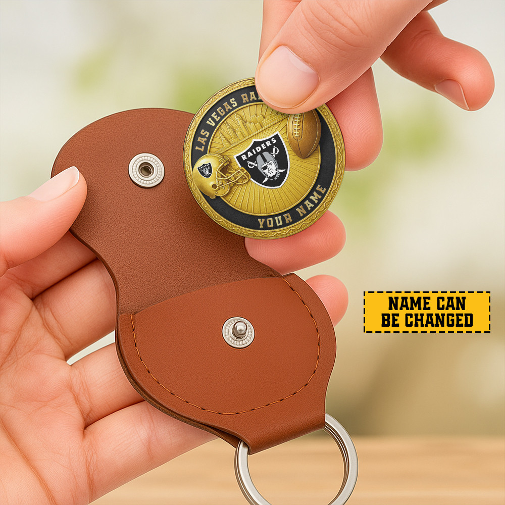 Round Coin With Leather Case Keychain Personalized Any Name Gifts 18 - Image 3