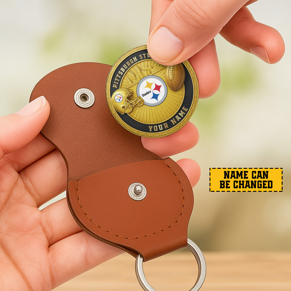 Round Coin With Leather Case Keychain Personalized Any Name Gifts 22 - Image 3